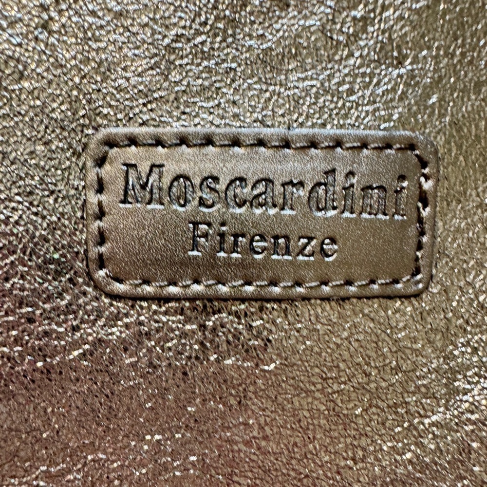 Italian Leather Clutch Moscardini Firenzi Clutch Bronze Leather Clutch Small Bag - Picture 4 of 8